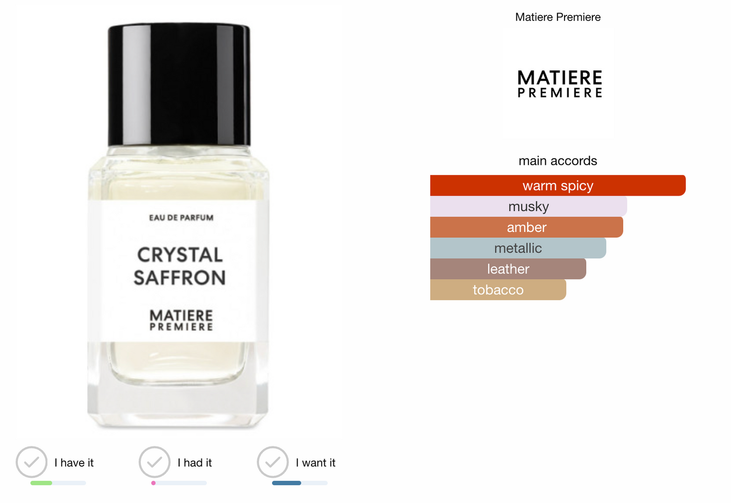 Matiere Premiere Crystal Saffron Partial 95/100ml